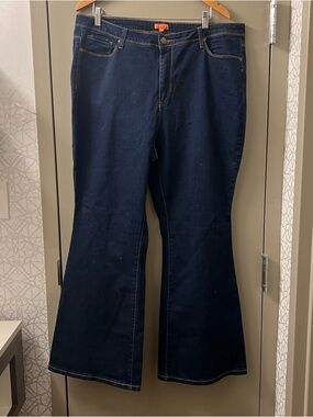 Modcloth Dark Blue Flared High Rise Wide-Leg Jeans Size 1X